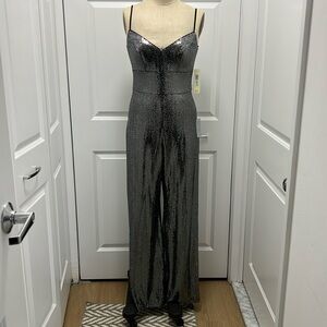 Eliza J strap metallic jumpsuit.